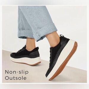 men Platform Fashion Chunky CaBlack and White Platform Sneakers‎ SZ 11